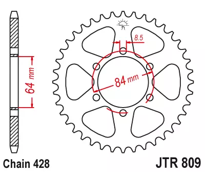 Зірка задня JT Sprockets JTR809.47