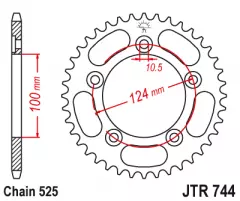 Зірка задня JT Sprockets JTR744.39