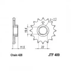 Зірка передня JT Sprockets JTF409.16