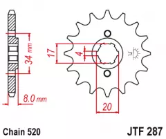 Зірка передня JT Sprockets JTF287.14