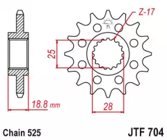 Зірка передня JT Sprockets JTF704.17