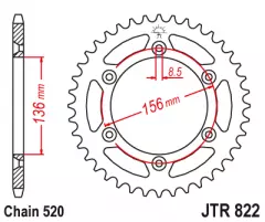 Зірка задня JT Sprockets JTR822.52