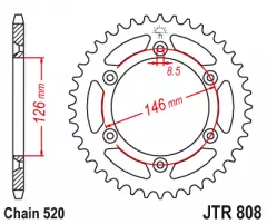 Зірка задня JT Sprockets JTR808.44