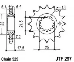 Зірка передня JT Sprockets JTF297.15