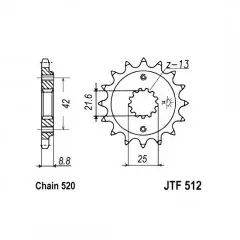 Зірка передня JT Sprockets JTF512.16