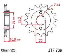 Зірка передня JT Sprockets JTF736.15